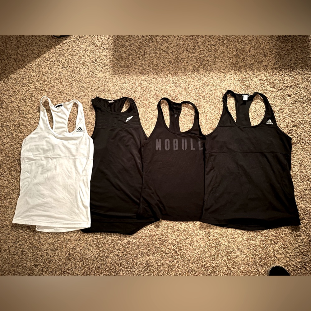 Lot of (4) Women’s Small Workout Tanks, NOBULL, Adidas